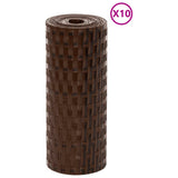 Balkon vidaxl 10 St 255x19 cm Poly rattan brązowy i czarny