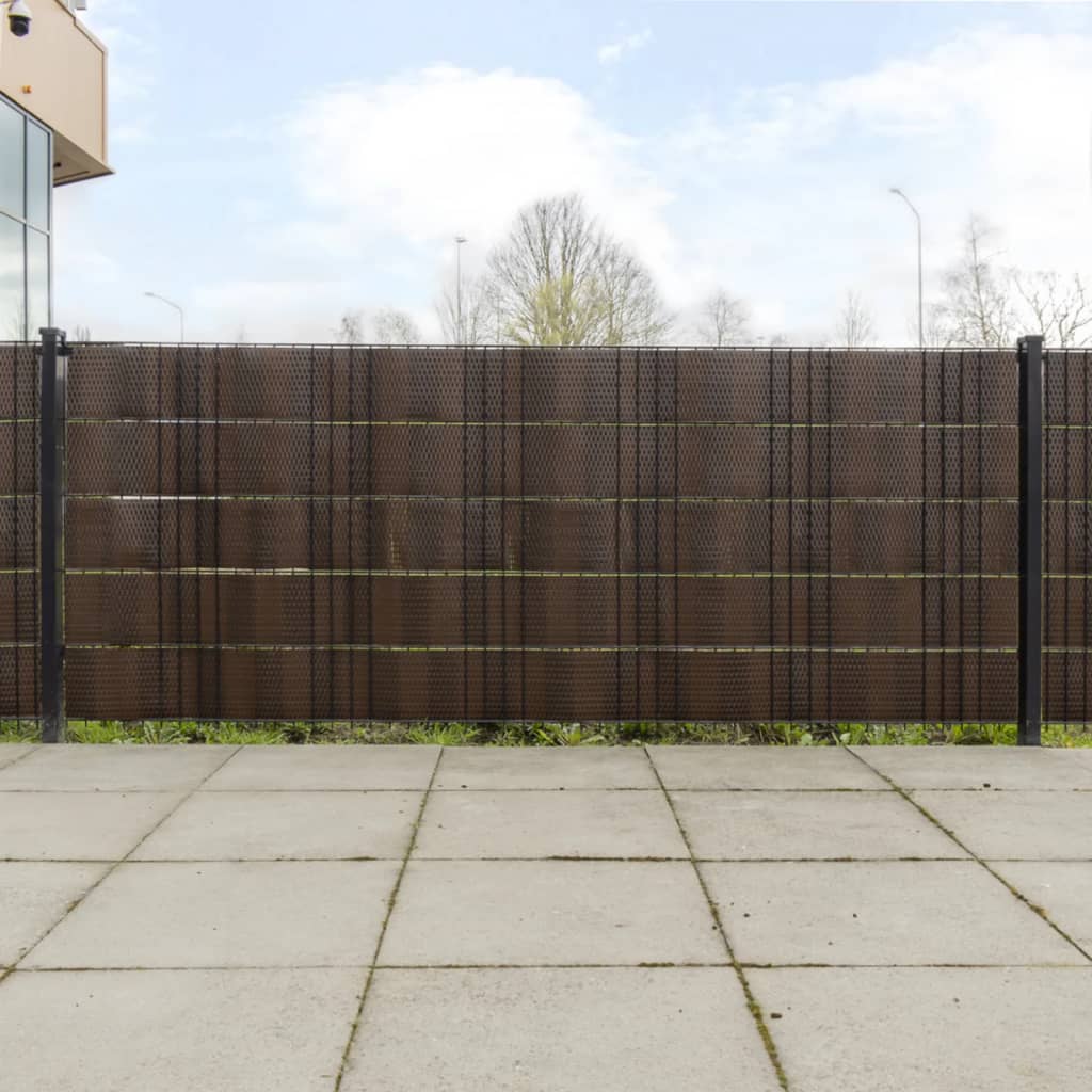 Vidaxl Balcony screens 10 st 255x19 cm Poly Rattan Brown and Black