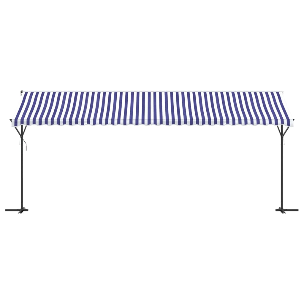 VIDAXL LAFEL LAFEL 600 x 300 cm Stoff und Stahlblau und Weiß