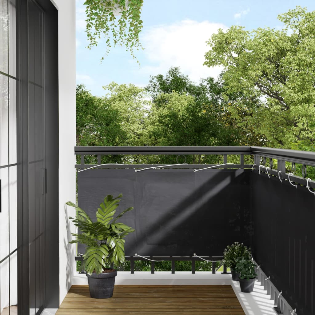 Écran de balcon Vidaxl 75x800 cm 100% Oxford Polyester Anthracite -Colored