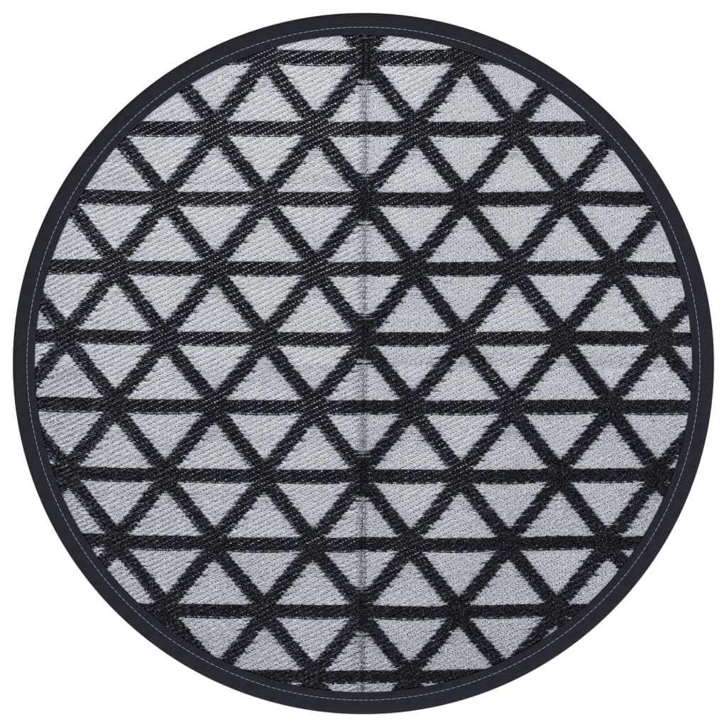 VidaXL outside rug arakil Ø120 cm polypropene black