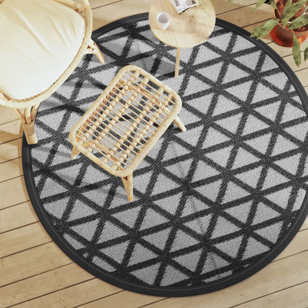 VidaXL outside rug arakil Ø160 cm polypropene black