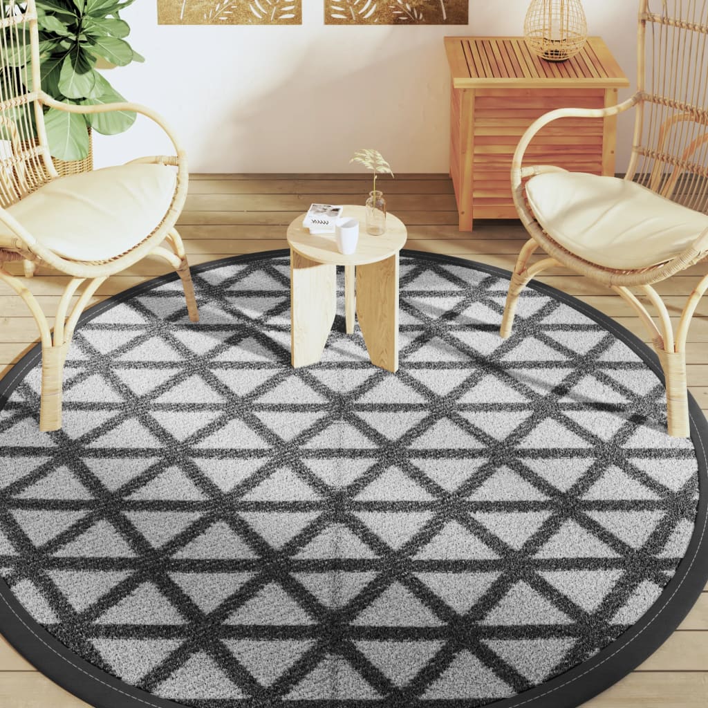 Vidaxl Outdoor Carpet Arakil Ø 200 cm polypropen černé