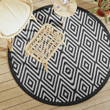 Vidaxl Exterd Rug Ø160 cm Polypropene bianco e nero