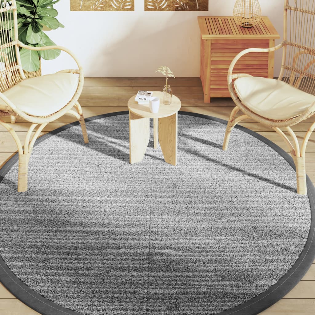 Vidaxl fuori tappeto Ø 200 cm in polipropene grigio