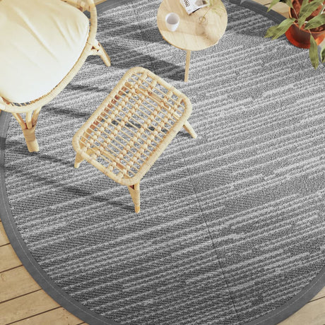 VidaXL Outdoor-Teppich Ø 200 cm Polypropylen grau
