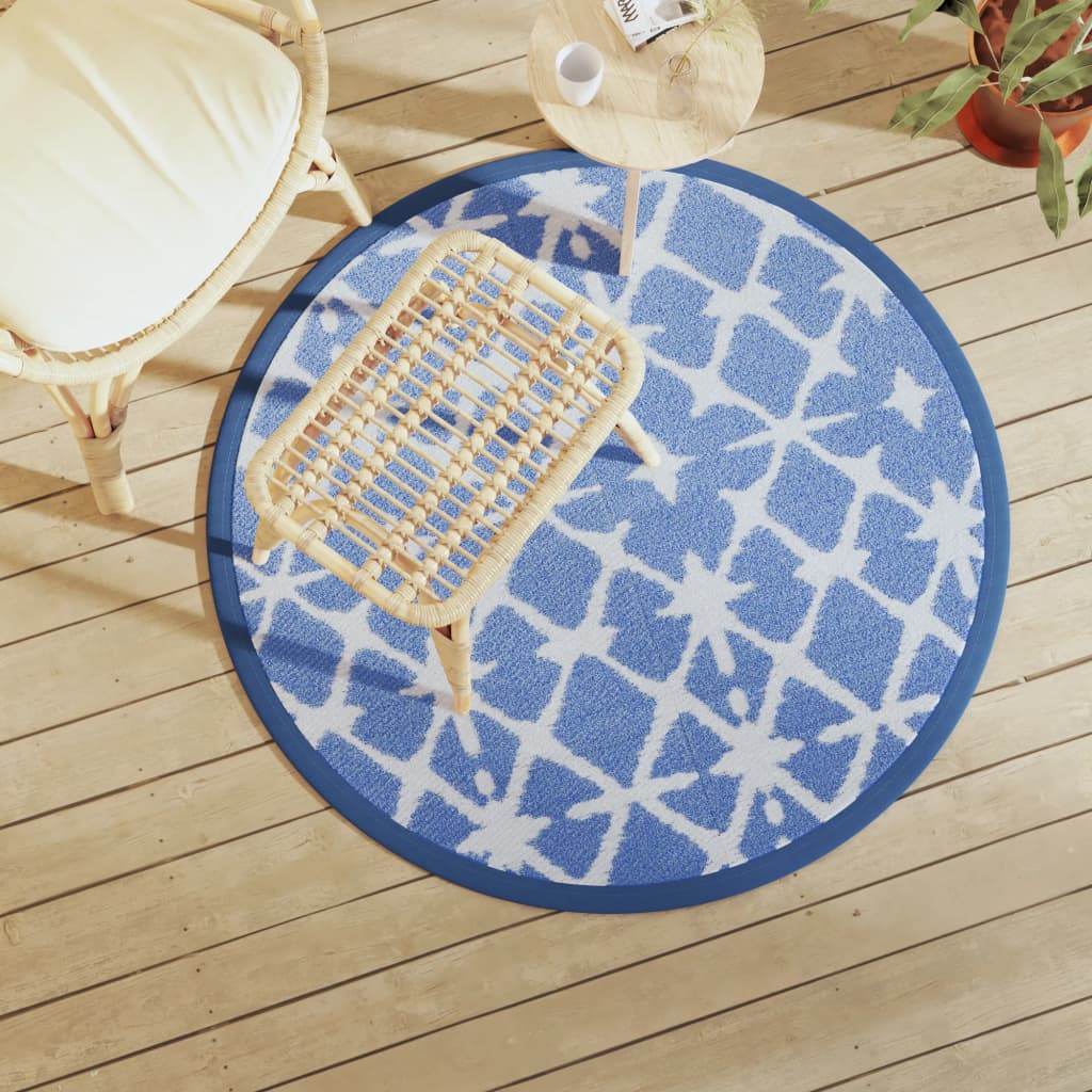 Vidaxx Outdoor-Teppich Arakil ø120 cm Polypropylen blau und weiß