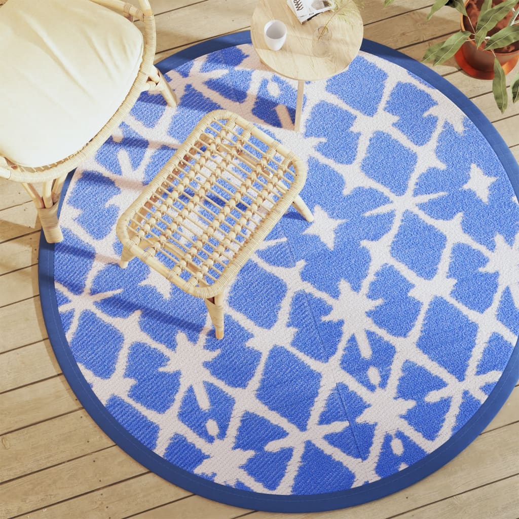 Vidaxx Outdoor-Teppich Arakil ø160 cm Polypropylen blau und weiß