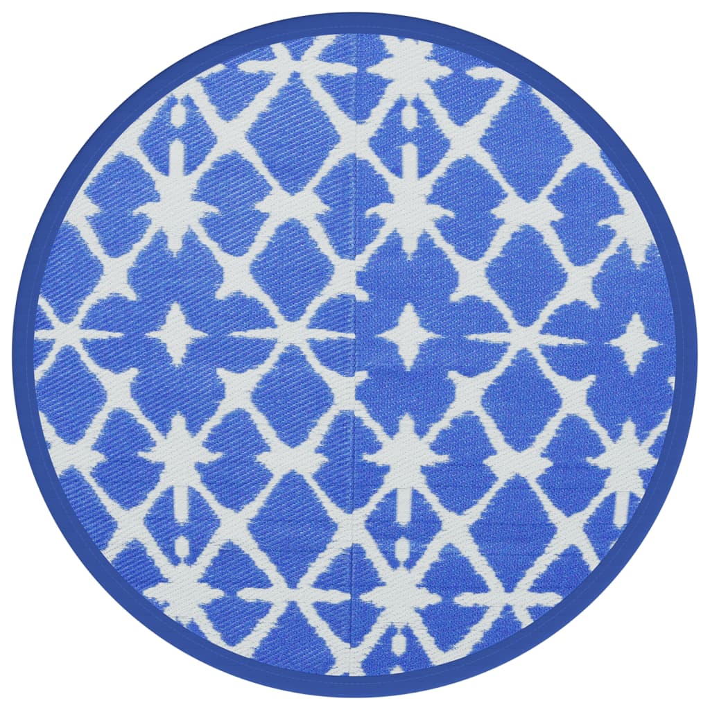 Vidaxl outside rug arakil Ø200 cm polypropene blue and white