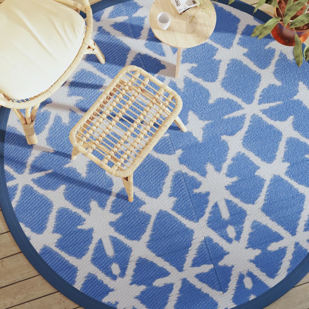 Vidaxx Outdoor-Teppich Arakil ø200 cm Polypropylen blau und weiß