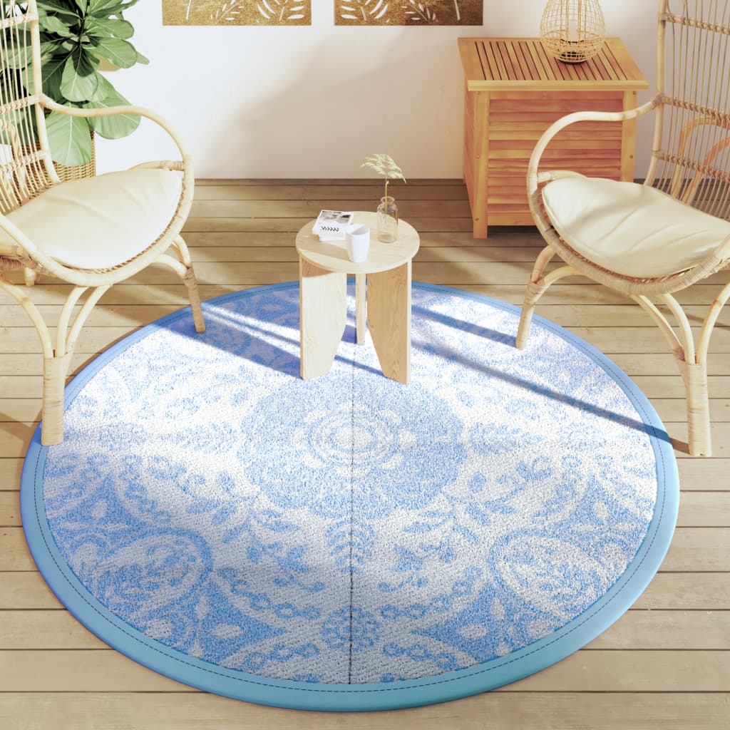 Vidaxl afuera de la alfombra Arakil Ø160 cm Polypropene Baby Blue