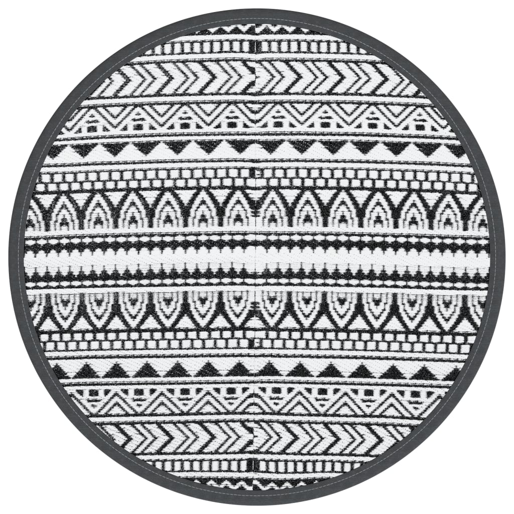 VidaXL outside rug arakil Ø120 cm polypropene black