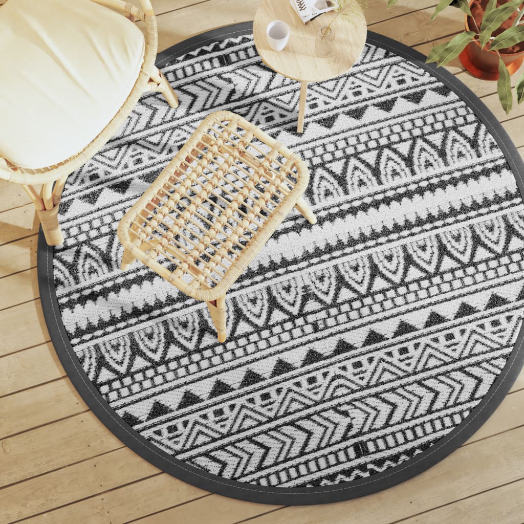 Vidaxx Outdoor-Teppich Arakil ø160 cm Polypropylen schwarz