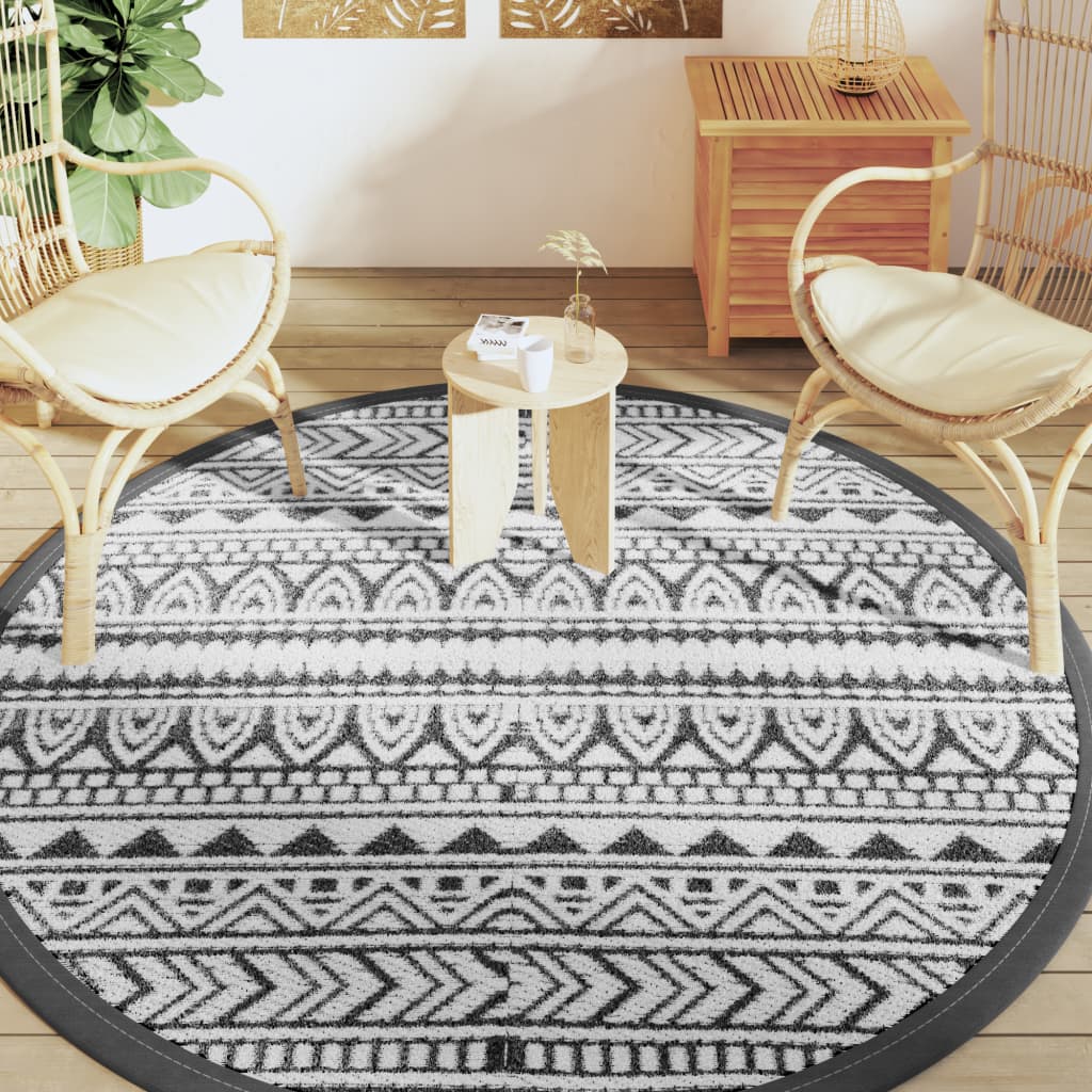 Vidaxx Outdoor-Teppich Arakil ø 200 cm Polypropylen schwarz