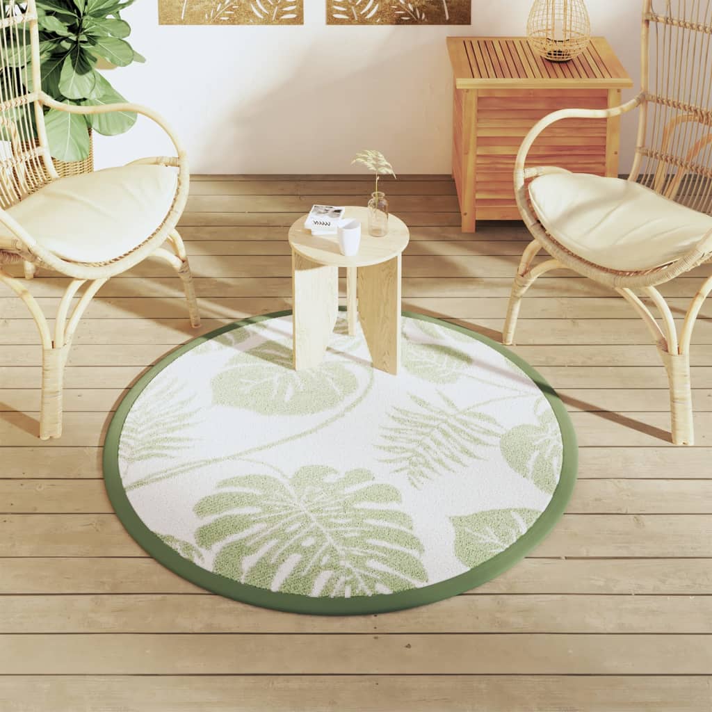 VidaXL outside rug arakil Ø120 cm polypropene green