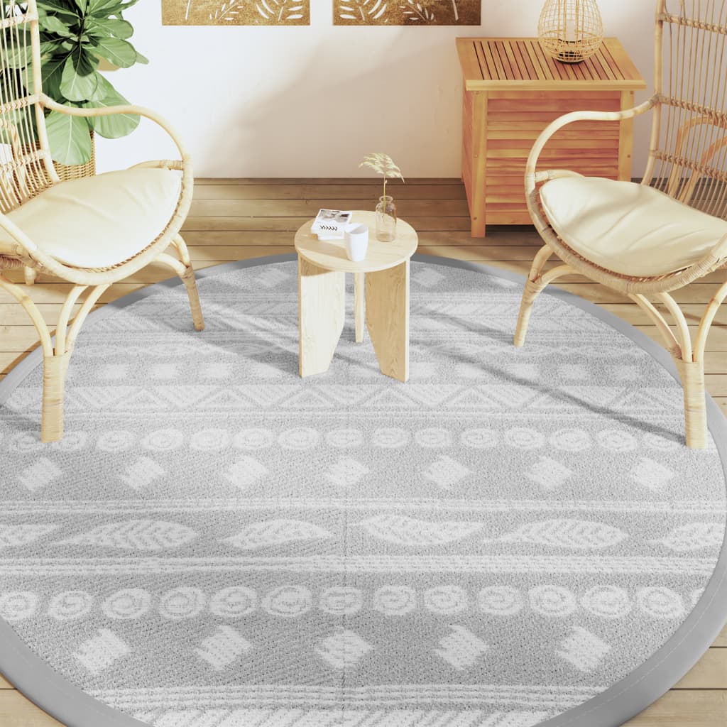 Vidaxl outside rug arakil Ø 200 cm polypropene gray