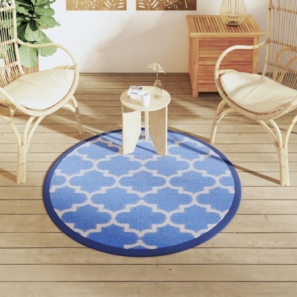 Vidaxl à l'extérieur du tapis Arakil Ø120 cm Bleu en polypropène