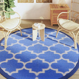 Vidaxl Tapis extérieur Arakil Ø 200 cm Bleu en polypropène