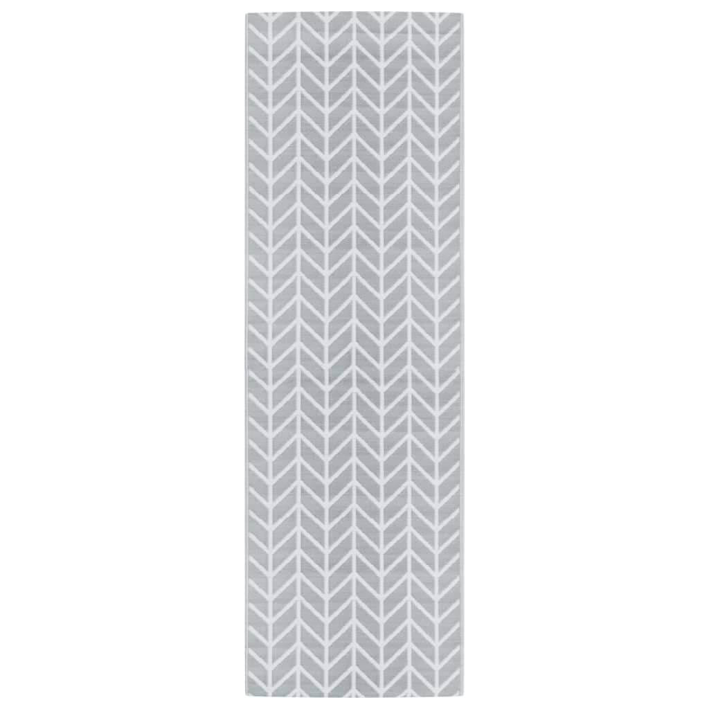 Vidaxl afuera de la alfombra Arakil 80x250 cm pp gris