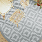 Vidaxl outside rug arakil Ø 200 cm polypropene gray