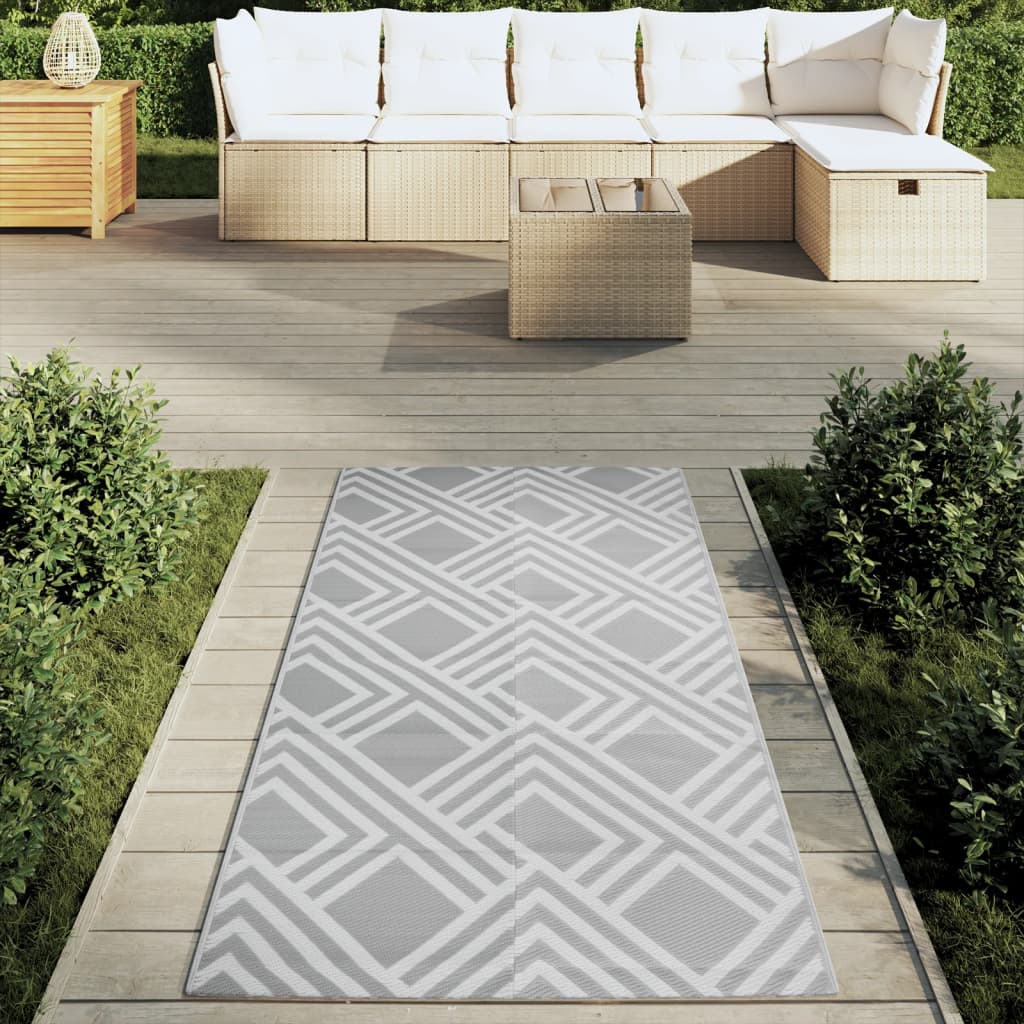 Vidaxl afuera de la alfombra Arakil 80x150 cm pp gris