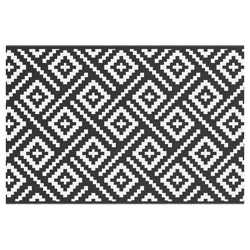 Vidaxl buitenkleed arakil 120x180 cm pp wit en zwart