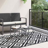 Vidaxl buitenkleed arakil 120x180 cm pp wit en zwart