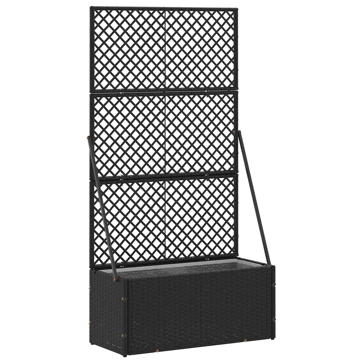 Vidaxl tuin bloempot zwart 70 x 30 x 135 cm metaal