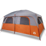 VidaXL Familienzelt 10 Personen wasserdicht Grau und Orange