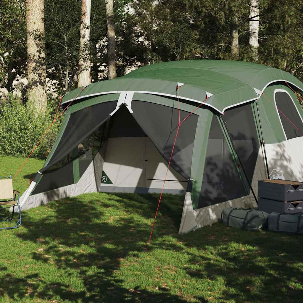 Vidaxl tent with awning 4-person waterproof green