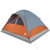 Vidaxl dome tente 6 personnes étanche gris et orange