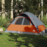 Vidaxl Dome Tent de 6 personas impermeables grises y naranja