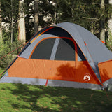 Vidaxl Dome Tent de 6 personas impermeables grises y naranja