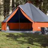VidaXL Tipi-Zelt für Familie 8 Personen wasserdicht Grau und Orange
