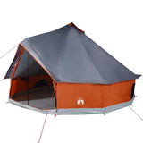 Vidaxl Tipi-Zelt für Familie 12 Personen, wasserdicht, Grau und Orange