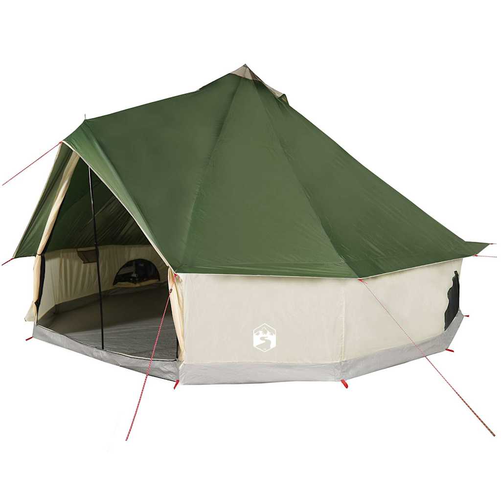 Vidaxl Tipitent de 10 personas en verde impermeable