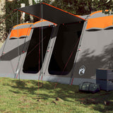 Vidaxl Tunnel Tent à 10 personnes étanche gris et orange