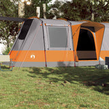 Vidaxl Tunnel Tent à 4 personnes étanche gris et orange