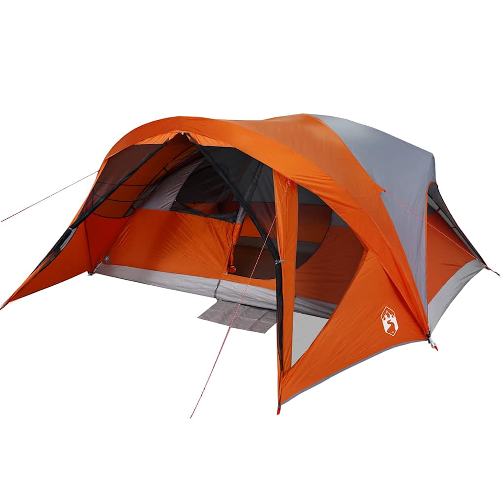 VidaXL Familienzelt 6-Personen wasserdicht Grau und Orange