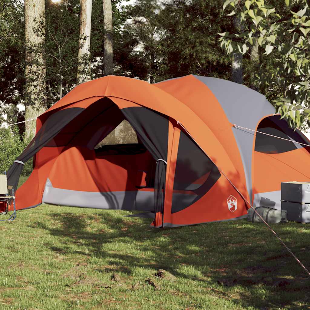 Vidaxl family 6-person waterproof gray and orange