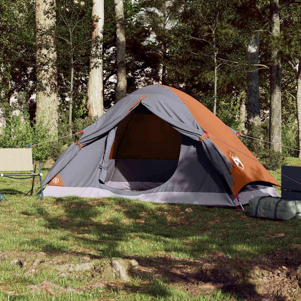 Vidaxl Dome tent 2-person waterproof gray and orange