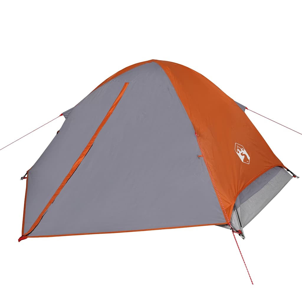 Vidaxx Kuppelzelt 4-Personen wasserdicht grau und orange