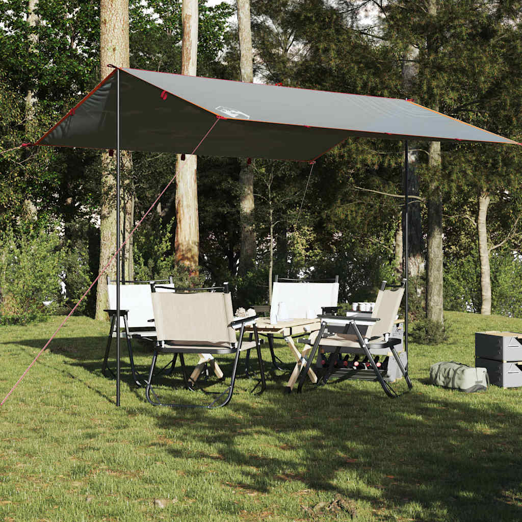 Vidaxl Camping Canopy Waterproof 360x294 cm szary i pomarańczowy