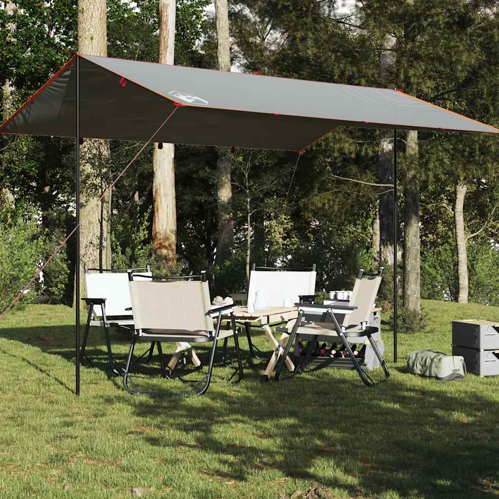 Vidaxl Camping Canvas Waterproof 400x294 cm šedá a oranžová