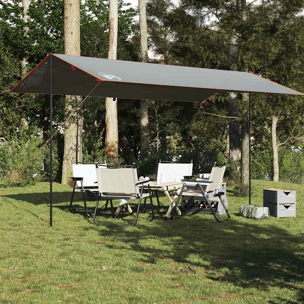 Vidaxl Camping Canvas wasserdicht 500x294 cm Grau und Orange