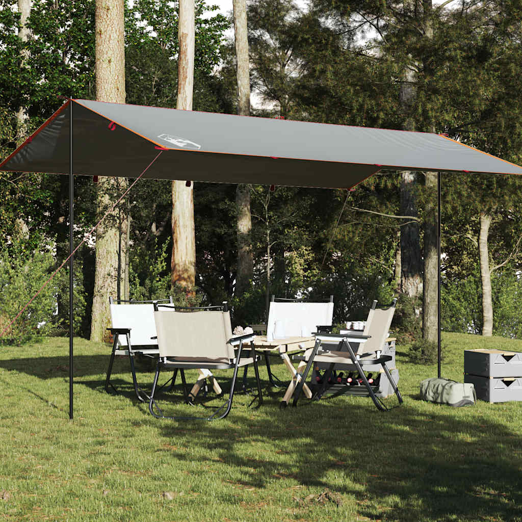 Vidaxl Camping lærred Vandtæt 500x294 cm grå og orange