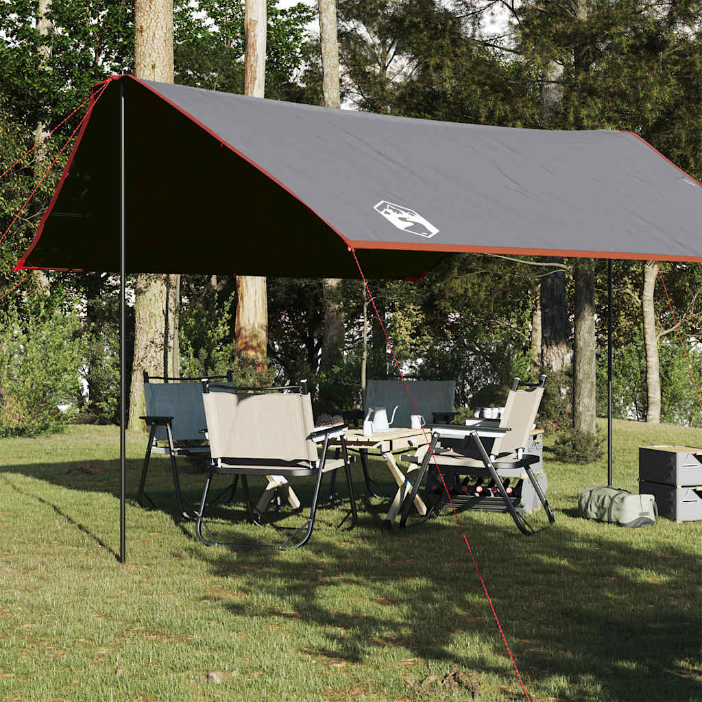 Vidaxl Camping Canvas Waterproof 430x380x210 cm szary i pomarańczowy