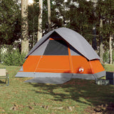 Vidaxl Dome Tent de 3 personas impermeables grises y naranja