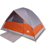 Vidaxl dome tente 4 personnes étanche gris et orange