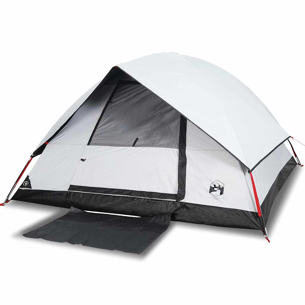 Vidaxl dome tente 4 personnes imperméables tissu damnant blanc